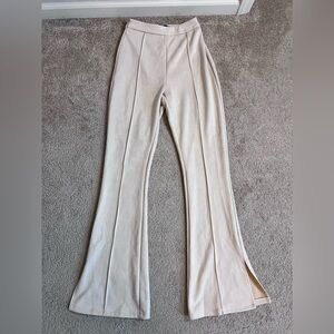 Pretty Little Thing Faux Suede Wide Leg Trouser Pants Size US 2